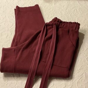 Free People Beach Deep Red Jogger/lounge Pants. Small